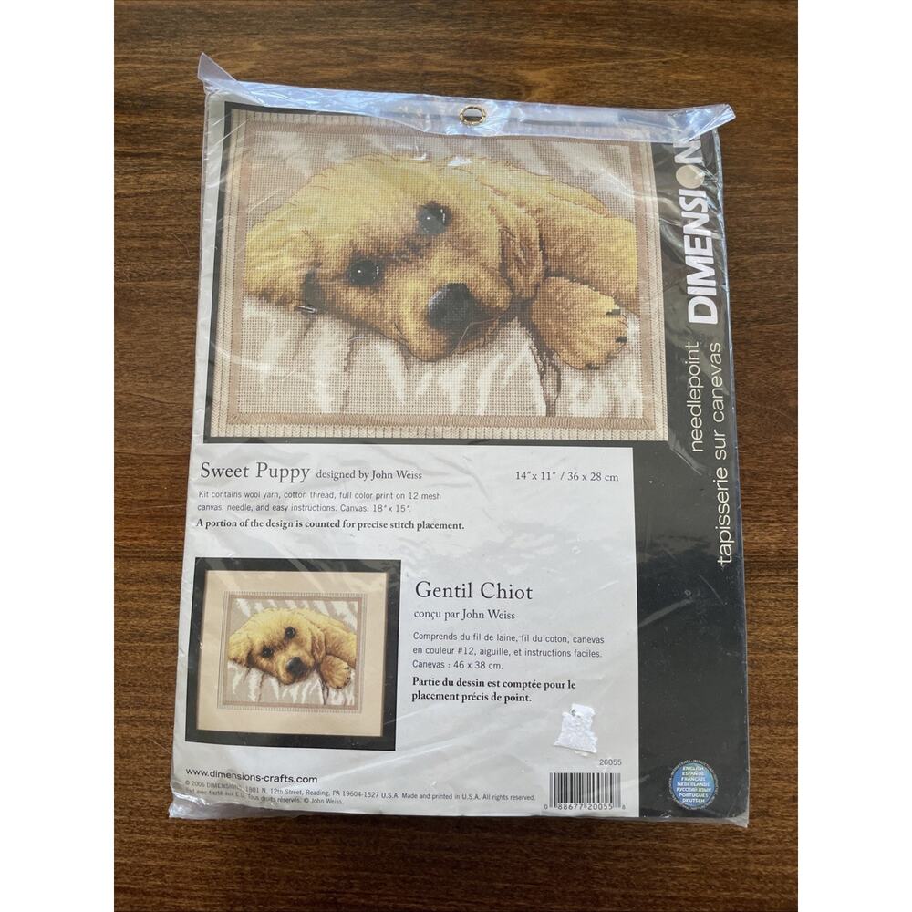 NEW/SEALED Dimensions 2006 Sweet Puppy Dog Cross Stitch Needlepoint Kit 20055